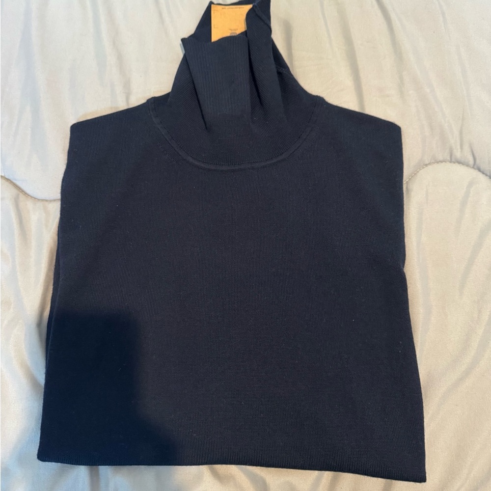 Men’s size small Charles Tyrwhitt Navy Marino Roll Neck Sweater - not thick